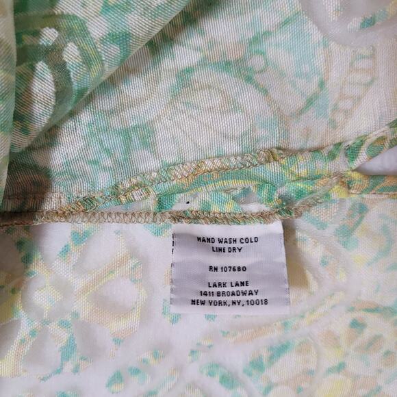 Womens Top 16 Sheer Retro Button Front Pastel Colors Mom Granny Fairy Y2K Boho - Picture 8 of 10